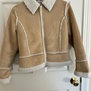 Talbots Kids Cream Shearling Jacket